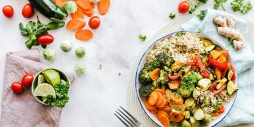 Flat-lay Photography of Vegetable Salad on Plate