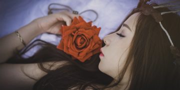 girl, sleep, rose
