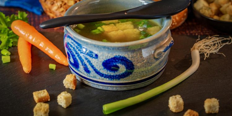 Warm Vegetable Broth with Fresh Ingredients