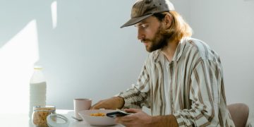 Man Eating Breakfast