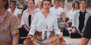 women, group meditation, yoga